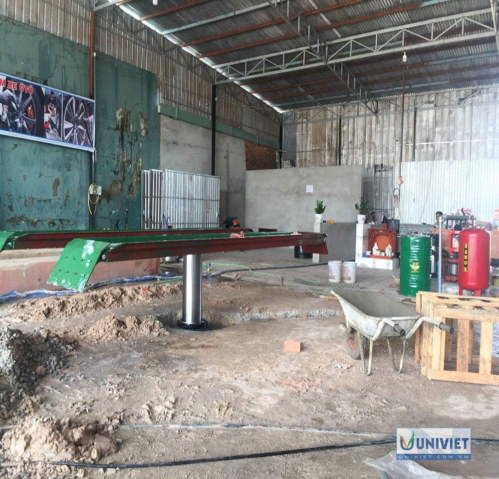 Mặt cầu nâng 1 trụ dương nền (mặt cầu nâng 1 trụ nổi) 