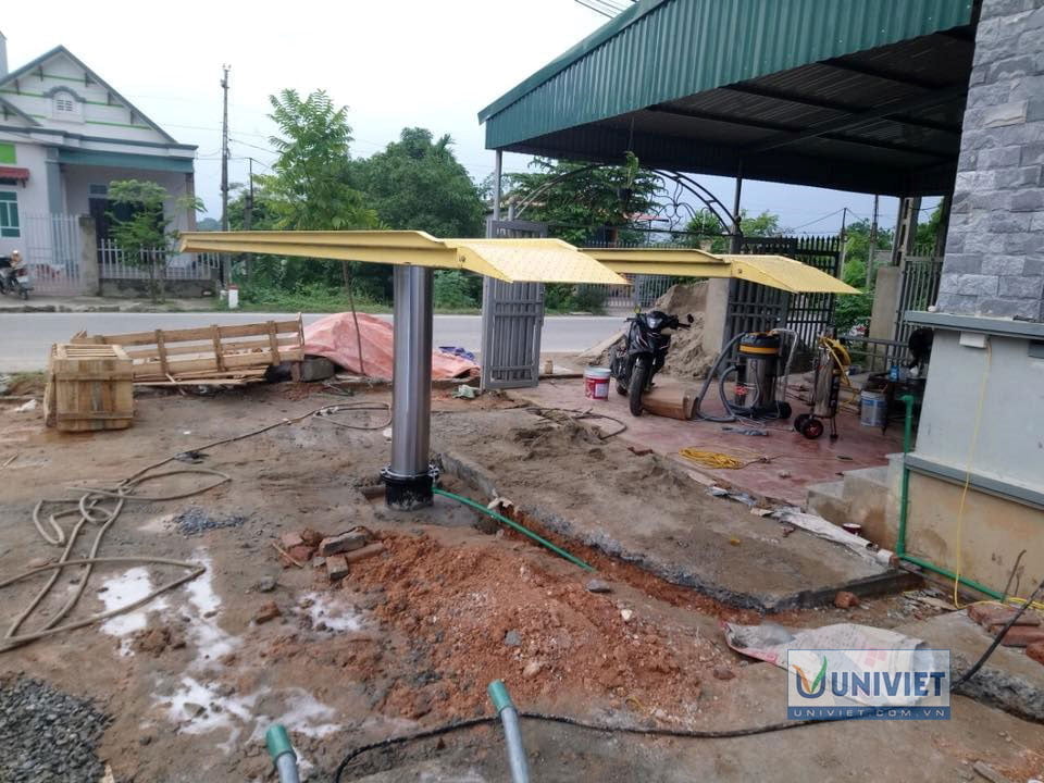 Lắp đặt mặt cầu nâng 1 trụ dương nền tại xưởng của khách hàng